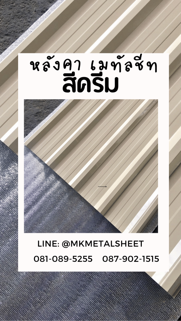 หลังคาเมทัลชีท สี ครีม