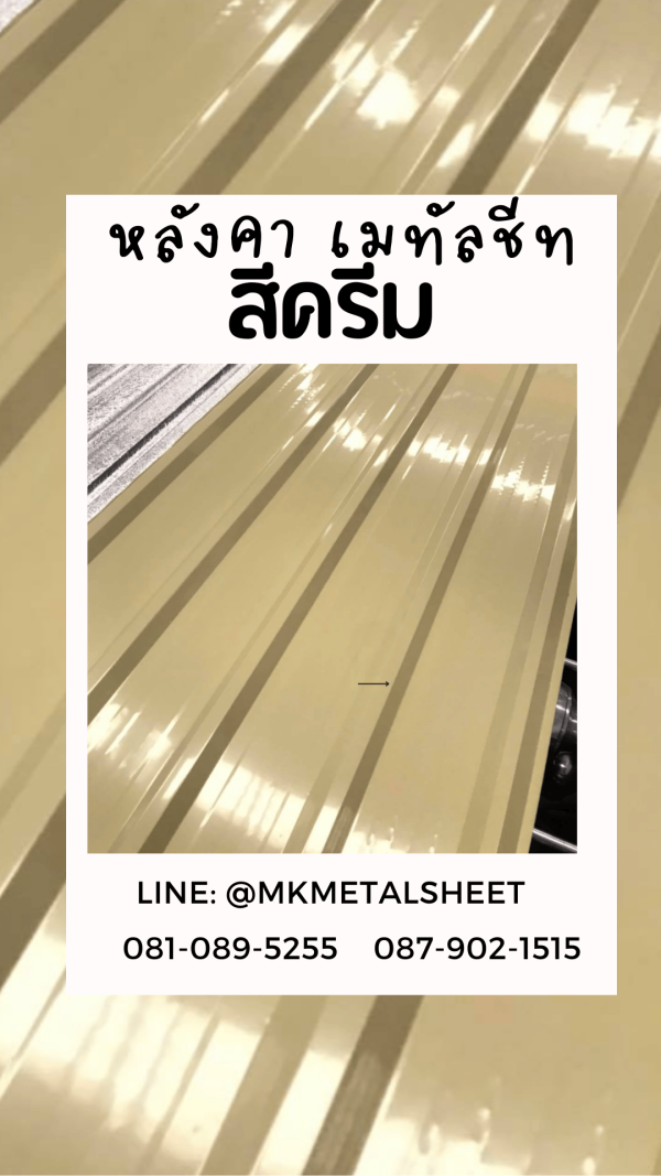 หลังคาเมทัลชีท สี ครีม